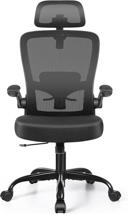 FelixKing Office Chair, Desk Chair with Adjustable Lumbar Support, Ergonomic Computer Chair with High Back and Armrest, Adjustable Height Gaming Chair Home Office Swivel Chair(Black)