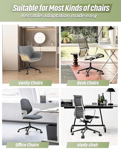 Sytopia 24''(60cm) Criss Cross Home Office Swivel Chair Base Replacement with Rubber Casters, Heavy Duty Desk Chair Reinforced Metal Leg, Universal Caster and Gas Cylinder Size, Matte Black