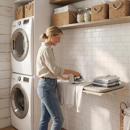 GOYLSER Laundry Room Wall Mounted Folding Table, Kitchen Restaurant Home Bar Work Table, Waterproof Easy to Install and Clean