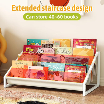 Aokitsink Toddler Bookshelf,Montessori Bookshelf,Bookshelves for Toddlers and Nursery,4 Tier Baby Bookshelves for Kids Rooms,Nursery,Playroom,Baby Room, Small Children Classroom