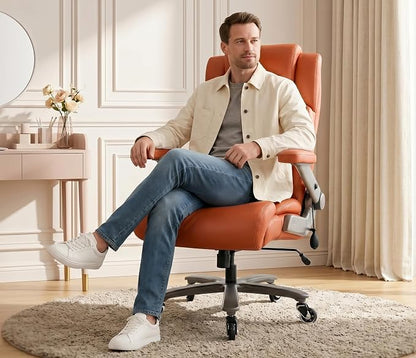 Big and Tall 700lbs Office Chair - Adjustable Lumbar Support 3D Flip Arms Heavy Duty Metal Base&Wheels, High Back Large Executive Computer Desk Chair, Thick Padded Ergonomic Design for Back Pain
