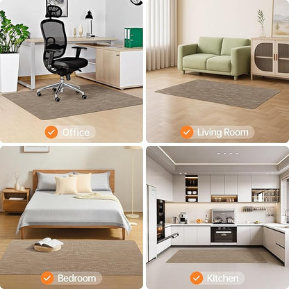 Office Chair Mat, 45" x 53" Computer Chair Mat for Hardwood Floor, Non-Curve Anti Slip Hard Floor Protector for Rolling Chair, PVC Mat Desk Rug for Home Office