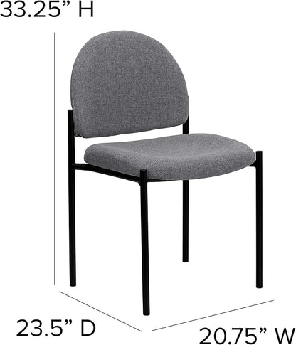 Flash Furniture Tania Comfort Gray Fabric Stackable Steel Side Reception Chair