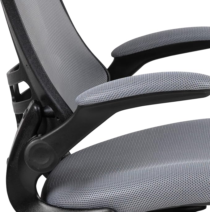 Flash Furniture Kelista Office Chair, Ergonomic, Mid-Back, Dark Gray Mesh with Swivel