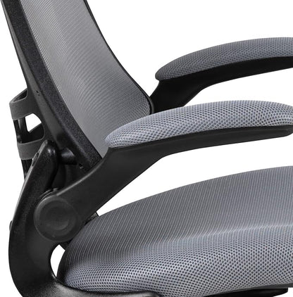 Flash Furniture Kelista Office Chair, Ergonomic, Mid-Back, Dark Gray Mesh with Swivel