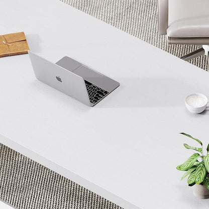 LVB Modern White Computer Desk, Long Industrial Home Office Desk for Student, Large Metal Wood Writing Study Work Desk, Farmhouse Executive Gaming Computer Table for Bedroom Living Room, White, 60 in