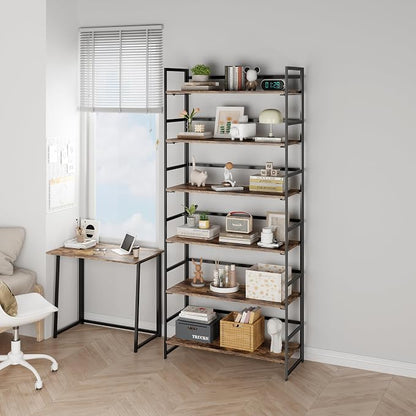 BHG Vintage Multifunctional Folding Bookshelf, No-Assembly Plant Stand Storage Rack Shelves for Home Office