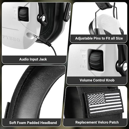 Electronic Shooting Ear Protection w/Gel Pads, 23dB NRR Active Noise Reduction & 3X Amplification Headset for Shooters