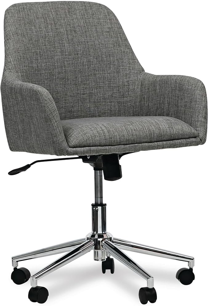 Workspace by Alera Mid-Century Task Chair, Supports Up to 275 lb, 18.9" to 22.24" Seat Height, Gray Seat, Gray Back