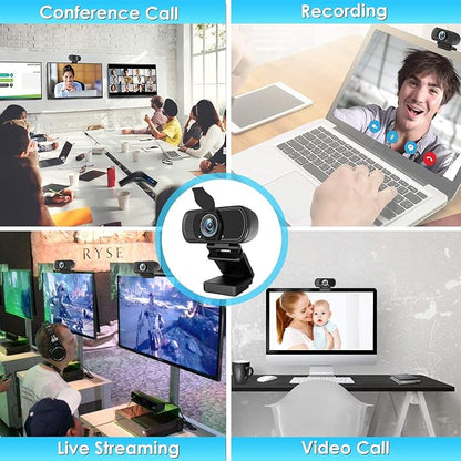 XPCAM HD 1080p Webcam with Microphone,USB Web Camera for Computer PC Laptop | PC Webcam with Cover/Tripod,110°FOV Wide Angle,Plug&Play Streaming Computer Camera for Laptop Mac Zoom,Teams,Twitch Gaming