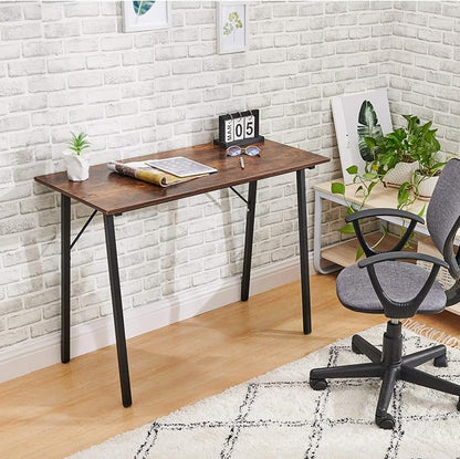 Coavas Computer Desk 40" Small Student School Writing Desk, Easy Assembly Study Writing Table Home Office Desk Modern Simple Style PC Desk for Small Space, Study Kids Black Desk, Metal Frame