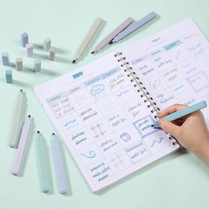 Mr. Pen- Aesthetic Highlighters No Bleed, 8 Pack, Pastel Colors, Chisel Tip | Cute Highlighters Assorted Colors for Journaling, Highlighting, Underlining, Fast Dry, Back to School Supplies