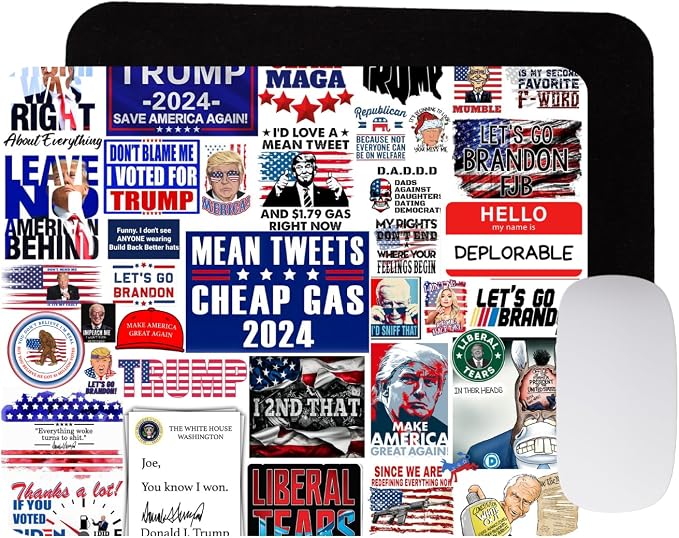 Trump Meme Mouse Pad Funny Trump Mousepad (Lets go Brandon, FJB, Mean Tweet Cheap Gas Trump 2024)