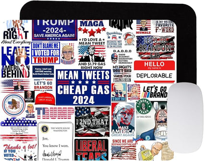 Trump Meme Mouse Pad Funny Trump Mousepad (Lets go Brandon, FJB, Mean Tweet Cheap Gas Trump 2024)