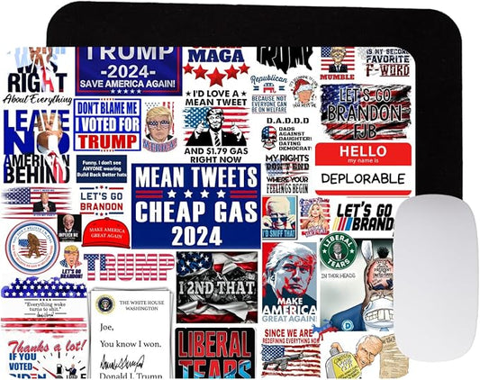 Trump Meme Mouse Pad Funny Trump Mousepad (Lets go Brandon, FJB, Mean Tweet Cheap Gas Trump 2024)