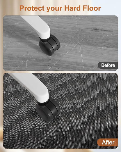 Blvornl Large Office Chair Mat for Hardwood Floor, Rolling Chair Mat for Hard Wood, Large Anti-Slip Hard Floor Protector, Heavy Duty Computer Desk Rug for Office and Home 35.4"*47.2" Dark Grey