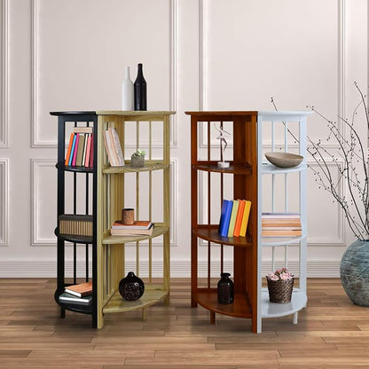 Casual Home 4-Shelf Corner Folding Bookcase, Natural