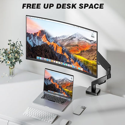 5Rcom Single Monitor Arm for 13 to 35 Inch Screens, Fully Adjustable Heavy Duty Monitor Mount Holds up to 22 lbs, Fast Install Computer Monitor Stand withCable Management Design, Black