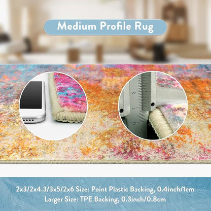 Lahome Kitchen Rugs, 2x4 Washable Rug with Soft Low-Pile for Entryway and Hallyway, Non-Slip&Small Carpet for Bathroom, Easy Clean Door-Friendly Mat, Kid&Pet Friendly Modern Decor 2x4 Galaxy
