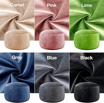 WhatsBedding 3 ft Bean Bag Chair,Large Bean Bag Chairs for Adults with Memory Foam Filling,Lazy Bean Bag Sofa for Living Room,Ultra Soft Velvet Fabric,Pull-Handle,Side-Pocket - 3 Foot,Black
