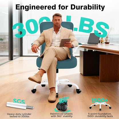 AreShark Office Chair - Ergonomic Breathable Mesh Desk Chair with Adjustable Lumbar Support and Flip-up Armrests - Executive High Back Rolling Swivel Comfortable Computer Gaming Chair for Home Office