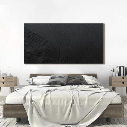 Canvas Wall Art Decor Large Artwork Modern Black Wall Art Black Silence Wall Art Painting Decorations Canvas Art Wall Decor Wall Art Prints for Room Living Room Bedroom Office Decor 29"X58"