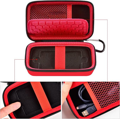 Case Compatible with Samsung T7/ T7 Touch Portable SSD 1TB 2TB 500GB USB 3.2 External Solid State Drive, Travel Carrying Storage Organizer Fits for USB Cables and More Accessories (Red)