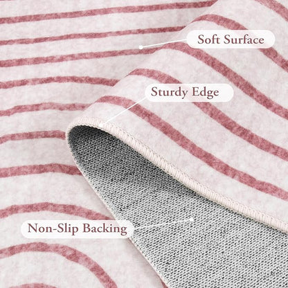 Lahome Abstract Washable Rugs 5x7, Soft Pink Rugs for Living Room Bedroom Girls, Ultra-Thin Non-Shedding Modern Throw Large Carpet for Dining Room Office Darrell(5'x7',Pink)