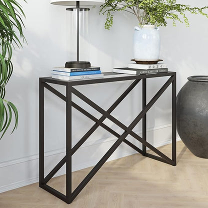 Calix 42'' Wide Rectangular Console Table in Blackened Bronze
