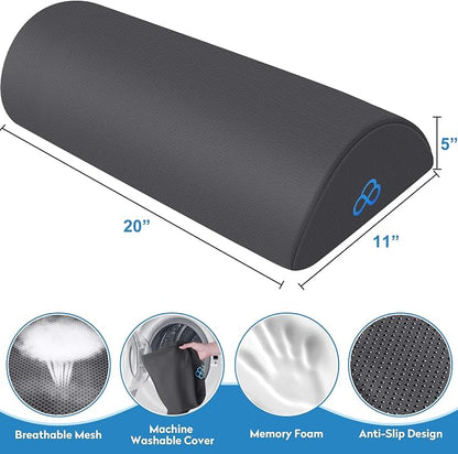 StepLively Foot Rest Ergonomic Pillow for Under Desk at Work, Anti-Fatigue Footrest Support Pillow for Fatigue & Pain Relief, Comfortable for Office Chair, Car Seat & Gaming Chair - Grey, Large