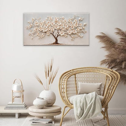 Canvas Art Wall Decor Modern Wall Art Pictures For Living Room Artwork for Walls Botanical Flower Wall Art Tree Of Life Wall Art Canvas Wall Art Decor Home Kitchen Office Wall Decoration 20" X 40"