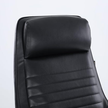 COLAMY Ellis High-Back Home Office Desk Chair, Leather Executive Chair with Integrated Armrests, Black