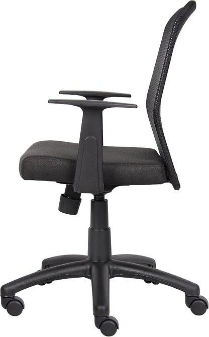 BOSS Office Products B6106 Budget Mesh Task Chair with Arms in Black