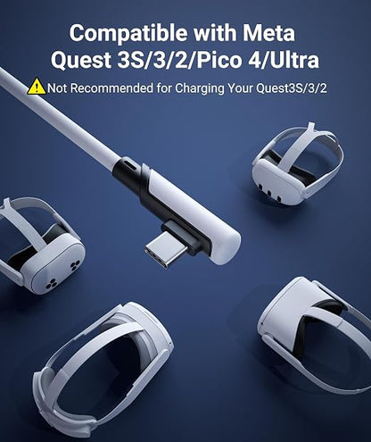 Syntech Link Cable 16FT for PCVR Compatible with Oculus/Quest 3/Meta Quest 3S, Quest2/Pro/Pico 4/Ultra Accessories and PC/SteamVR, High Speed PC Data Transfer, USB 3.0 to USB C Cable for VR Headset