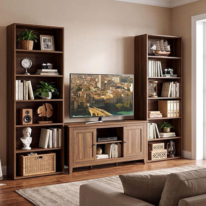 IRONCK Bookshelves and Bookcases Set of 2 Floor Standing 6 Tiers Display Storage Shelves 70 in Tall