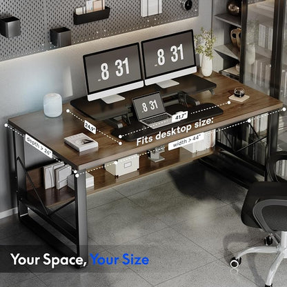 FLEXISPOT Standing Desk Converter 42", Extra Large Ergonomic Height Adjustable Sit Stand Desk Riser, Spacious Computer Workstation with Wide Keyboard Tray, Black