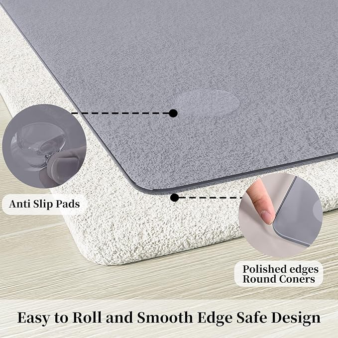 Glass Chair Mat 48" x 60" Heavy Duty Tempered Glass Office Chair Mat, Glass Floor Mat with Round Corner and Polished Edge for Smooth Glide, Office Chair Mat for Carpet, Hardwood Floor,Grey