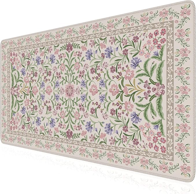 iCasso Desk Mat for Keyboard and Mouse, Large Mouse Pad, Desk Pad Mat, Anti-Slip Big Mousepad with Stitched Edges for Computer Desktop(Purple)