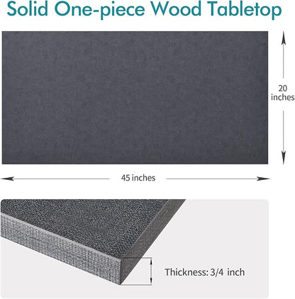 Kaboon Universal Tabletop 45"x20", Solid One-Piece Melamine Table Top, L-Desk Floating Desk DIY, Home and Office,Fabric Blue