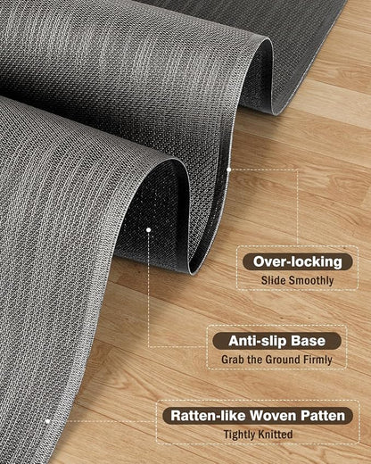 Blvornl Ultra Large Office Chair Mat for Hardwood Floor, Rolling Chair Mat for Hard Wood, Large Anti-Slip Hard Floor Protector, Heavy Duty Computer Desk Rug for Office and Home 47.2"*60" Grey