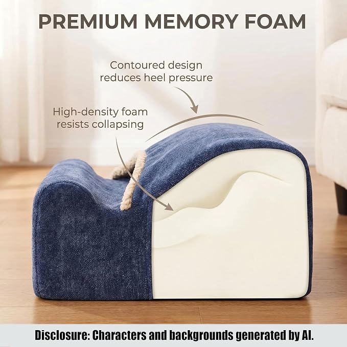 Keep Warm Foot Stool Foot Rest for Under Desk At Work | Office Footrest with Warm Feet Pocket,Ergonomic Under Deskfoot stool Stool for Office Chair & Back &Pain Relief blue+