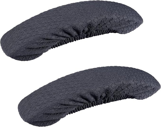 Smiry Stretch Jacquard Office Computer Chair Armrest Covers, 2PCs Removable Washable Anti-dust Desk Chair Arm Pad Covers, Dark Grey
