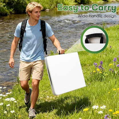 FDW 6 FT Folding Table, Portable Plastic Table with Carrying Handle Perfect for Indoor, Outdoor, Party, Dining, Wedding, Events, Camping, White