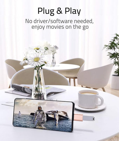 Syntech USB C to USB Adapter Pack of 2 USB C Male to USB3 Female Adapter Compatible with iPhone 17 Pro Max MacBook Pro Air 2024 iMac iPad mini Pro, Other Type C or Thunderbolt 5/4 Devices, Rose Gold