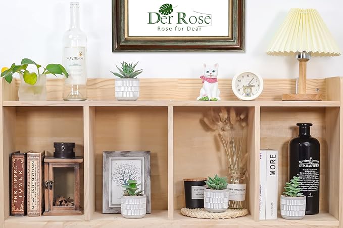 Der Rose Set of 4 Succulents Plants Artificial Fake Plants for Living Room Bathroom Bedroom Aesthetic Home Kitchen Decor