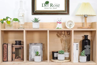 Der Rose Set of 4 Succulents Plants Artificial Fake Plants for Living Room Bathroom Bedroom Aesthetic Home Kitchen Decor