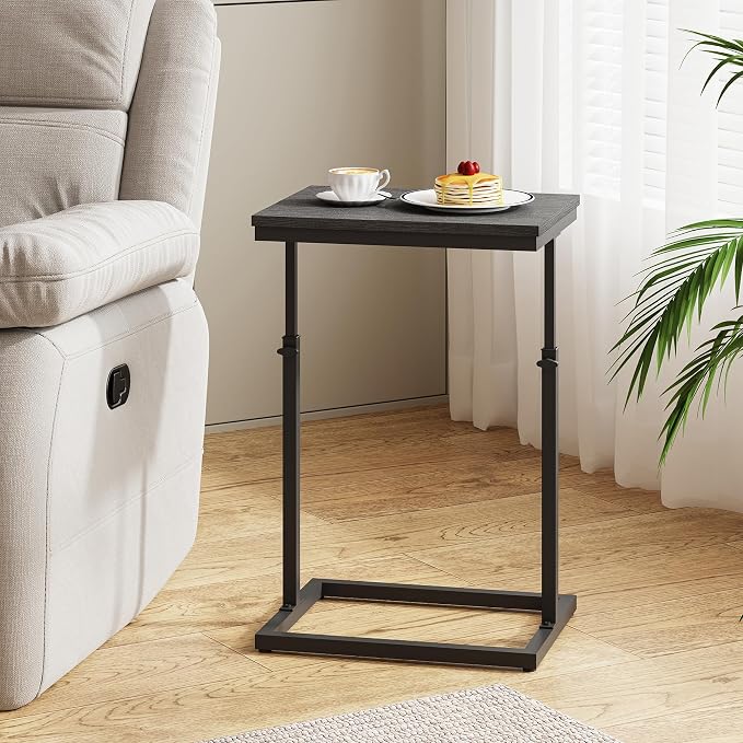 TUTOTAK End Table, Side Table, Tall Couch Table, Sofa Table, Living Room, Bedroom,Black TB01BK083P
