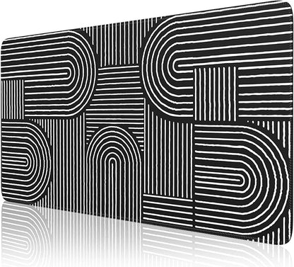 iCasso Black Desk Mat, Large Mouse Pad for Desk, Anti-Slip Big Mousepad with Stitched Edges, Computer Pad for Desktop