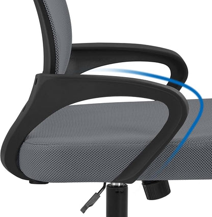 Topeakmart Executive Desk Chair Ergonomic Mesh Back Office Chair Adjustable Work Chair with Lumbar Support and Swivel Rolling Wheels for Home Office Study, Dark Grey