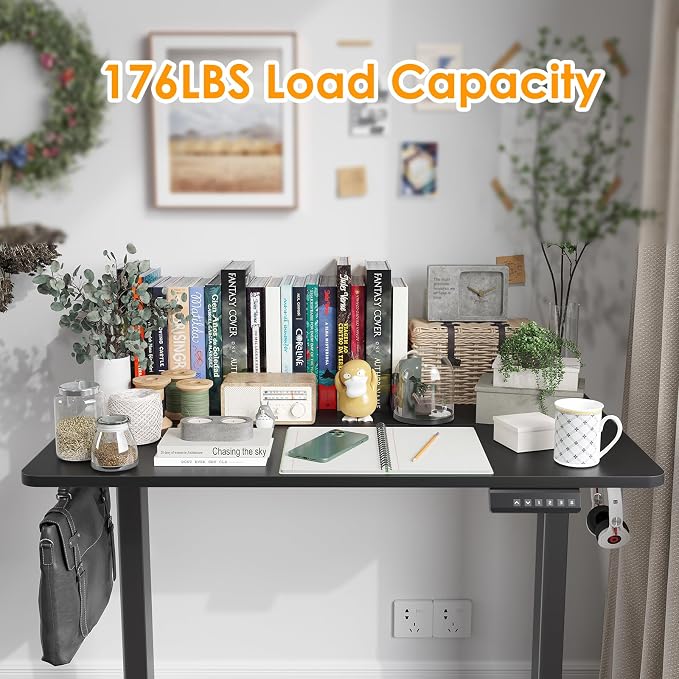 STARY Electric Standing Desk Adjustable Height Sit Stand Home Office Desk with Splice Board
